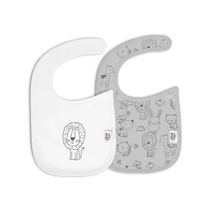 Pack 2 baberos velcro animalitos de Interbaby