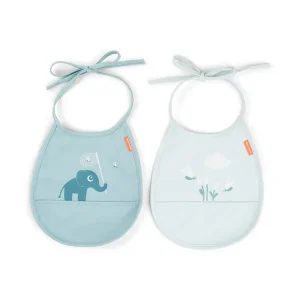Pack de 2 Baberos Mini con Bolsillo Elphee Azul Done By Deer