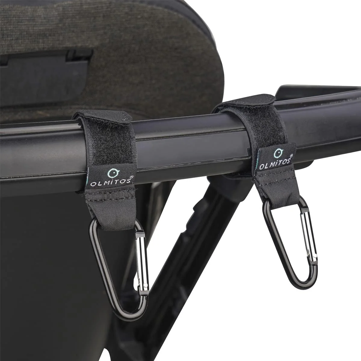 Ganchos Mosquetón Universal con Velcro para Cochecito de Olmitos - Imagen 2
