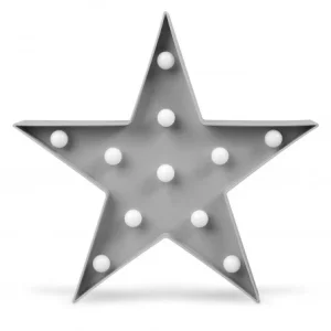 Lámpara Estrella Gris Con Luz Led De Kiokids