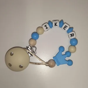 Cadenita Silicona Corona Azul Personalizada Iker de Mi pipo