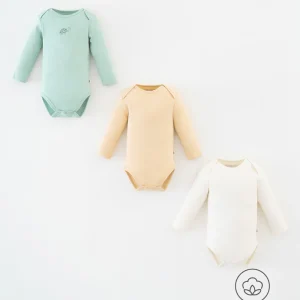 Body manga larga algodón x3unds surtido bebé unisex