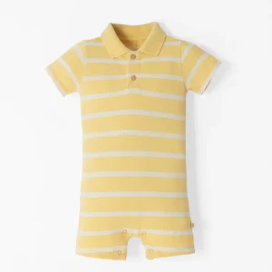 Enterizo tipo polo corto rayas bebé niño