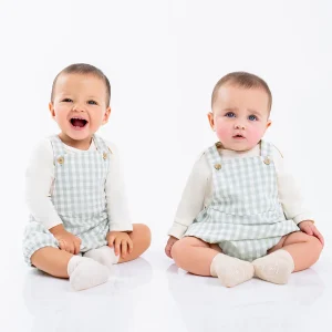 Enterizo bombacho algodón cuadros bebé unisex